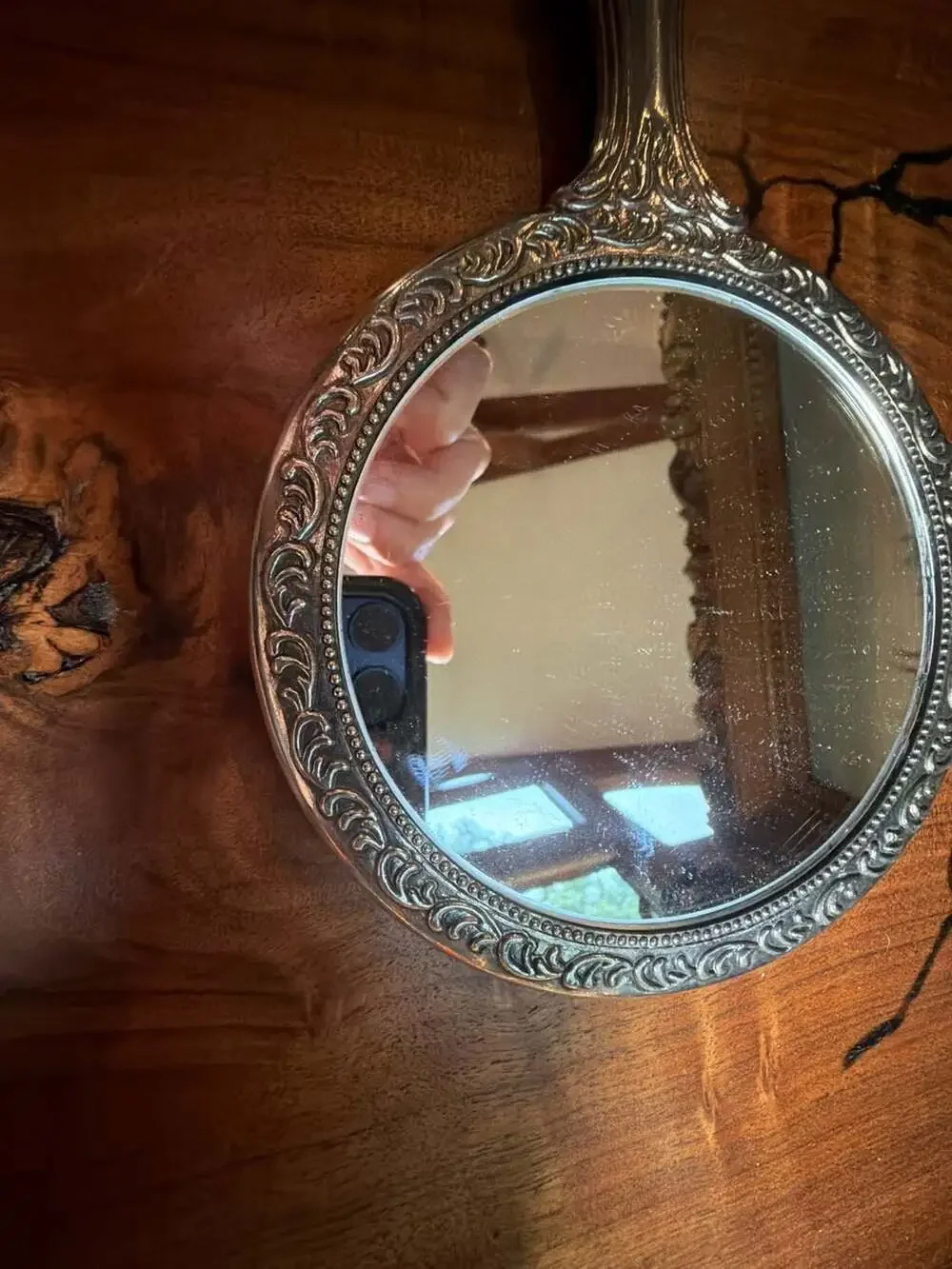 Godinger Silver Art Co. Victorian Bouquet Pattern Silver-Plated Hand Mirror